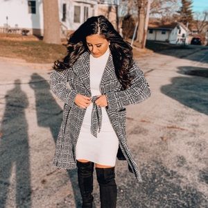 Fitted Turtleneck Sweater Dress